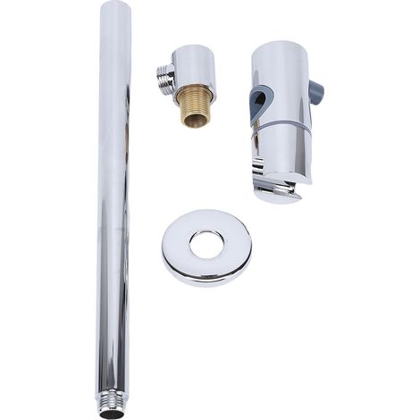 Barre de douche coulissante avec support de douchette à main réglable en hauteur et en angle, fixation murale en métal pour salle de bain (1/5)