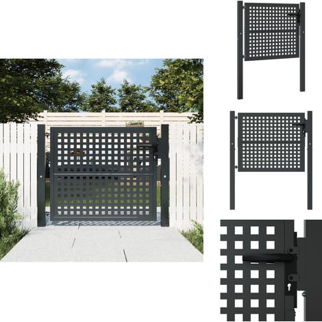 Gartentor Anthrazit 105x125 cm Stahl - Gartentor - Metalltor - Stahltür - Zaun - Einfahrtstor (1/5)