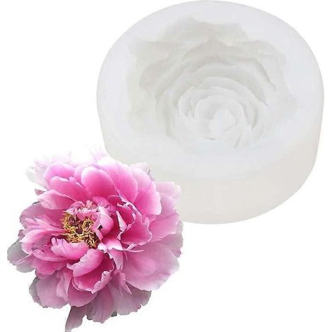 Moule en silicone 3D grande pivoine, moules à bougies en silicone alimentaire pour cire d'abeille, fondant, chocolat, idéal pour les créations artisanales. (1/5)