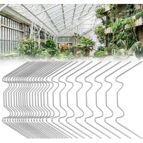 Lot De 130 Agrafes De Fixation Pour Serre En Acier Inoxydable 304 Agrafes En W Universelles Pour Verre Panneaux Polycarbonate Et Alvéolaires Épaisseur Jusqu'À 6 Mm Montage Rapide (1/5)