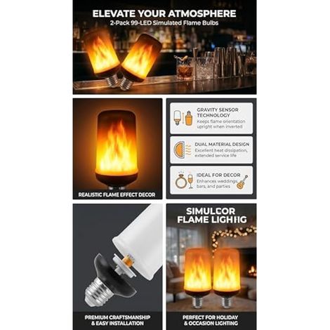 Ampoule Flamme LED E27 99LED 3-5W (1/3)