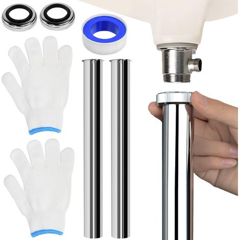 2 Pièces Tube Plongeur Siphon Acier Inoxydable, 300mm Tuyau pour Siphon Tube Plongeur pour Siphon Universel avec Bagues D'étanchéité et Écrou pour Extension de Vidange (1/5)