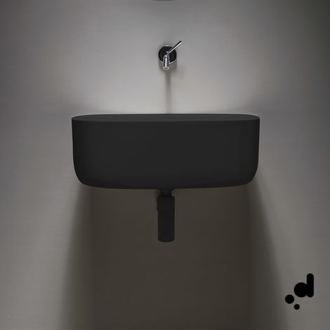 EVER Bounce lavabo poliuretano morbido, ad incasso 56X35 nero codice prod: evlaboun (1/4)