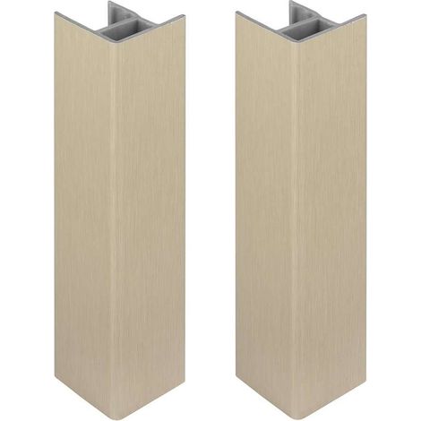 Cyclingcolors – Jonction de plinthe 120mm – Raccord angulaire en acier inoxydable poli – Pour finition cuisine – Lot de 2 connecteurs PVC (1/3)