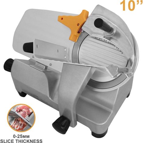 KuKoo - Affettatrice Elettrica Commerciale in Acciaio Inox Affetta Salumi Carni Formaggi Pane Verdure per Ristoranti Pizzerie Bar o Uso Domestico - 25 cm