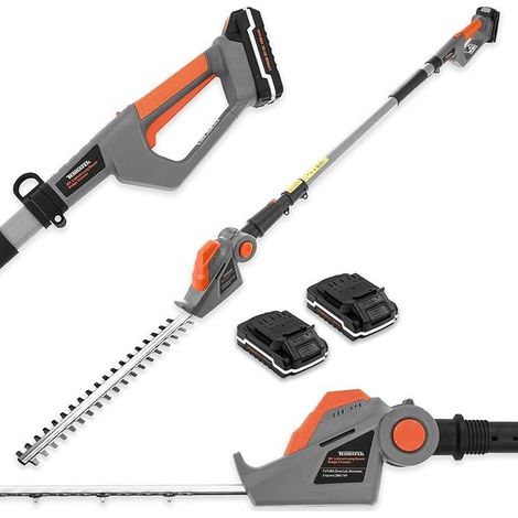 Terratek Cordless Hedge Trimmer Long Reach Bush & Shrub Cutter with 2 x 20V Li-Ion Batteries (1/5)