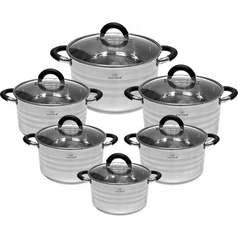 Zilner ZL-8110 12-teiliges Stahltopfset