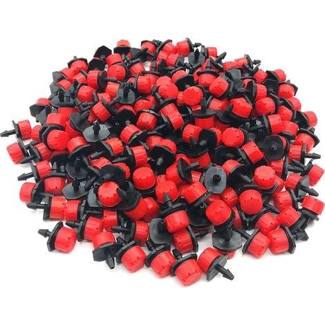 Lot de 100 goutteurs et micro-asperseurs d'irrigation réglables à 360°, émetteurs goutte-à-goutte 1/4 pouce pour l'arrosage