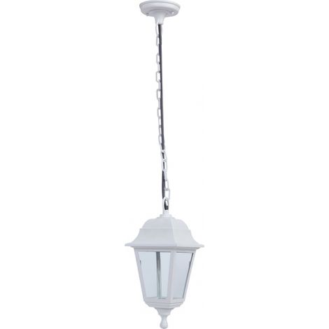Basil ciondolo da esterno 1xe27 bianco ip44 policarbonato regx15x15 cm