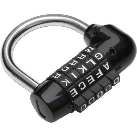 Cadenas à combinaison Trixes à 5 lettres noir