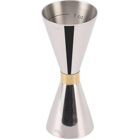Doseur à cocktail double en acier inoxydable 304 avec graduation, idéal pour les fêtes à la maison (couleur originale). (1/5)