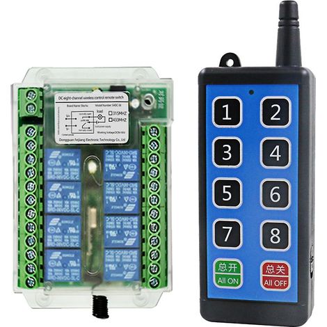Télécommande sans fil RF 8 canaux, alimentation CC 9-72 V, commande de moteur sans fil (1/5)