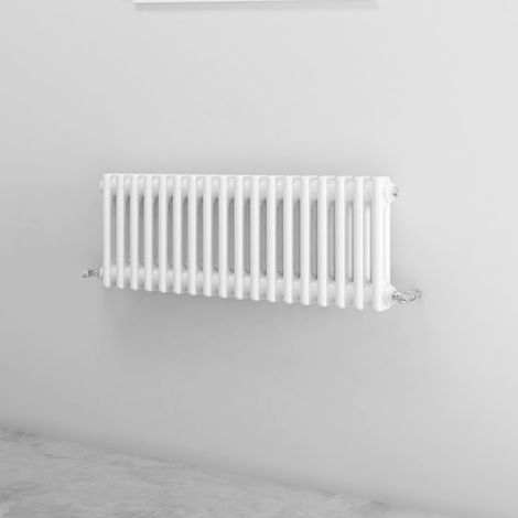 Acezanble 300x830mm 2 Column White Horizontal Traditional Cast Iron Style Radiator