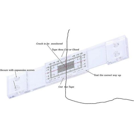 Fiche de suivi des fissures, outil de mesure des fissures en 3 pièces, jauge de largeur de fissure, pied à coulisse de comparaison de fissures d'angle en acrylique transparent (1/4)