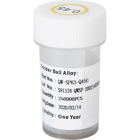 Billes de soudure BGA 0.45mm pour réparation PC portable et téléphone, 250 000 grains (1/5)
