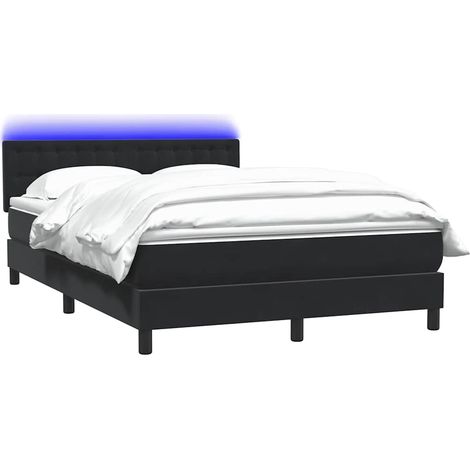 Giroletto a Molle con Materasso Nero 160x210 cm in Velluto vidaXL (1/5)