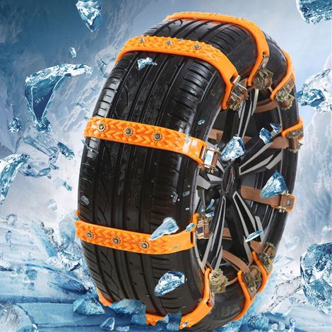 6 Stück Universal-Anti-Rutsch-Auto-Schneeketten Schneeketten für SUV, Auto, Van usw