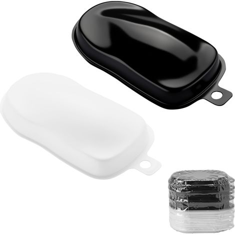 Wiltec Set 30 Speed Shape per campionatura e cubicatura, 15 nere + 15 bianche, Formine Sagome per test vernici, idrografia aerografia e cerakote