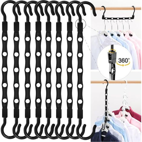 Lot de 10 Cintres Magiques Robustes – Organisateurs de Placard pour Vêtements Lourds, Maison, Dortoir, Camping-Car et Voiture, Noir (1/5)