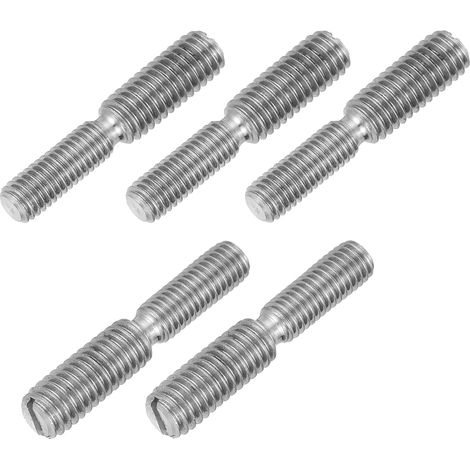 Goujon Fileté Double Extrémité M5x15 à M6x15, 30mm Long, Tête Fendue Boulons en Acier Inoxydable 304 avec Adaptateur Réducteur de Filetage pour Fixations de Meubles (1/5)