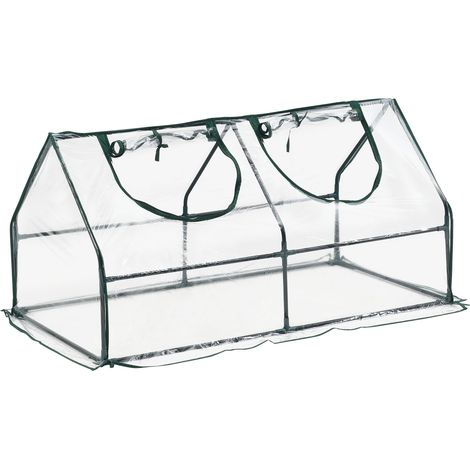 Marco de jardín con 2 ventanas en acero y PVC 120 x 60 x 60 cm 030008267
