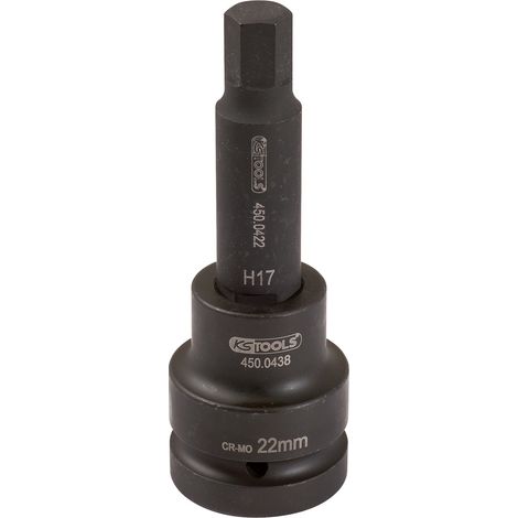 KS Tools 3/4" Kraft-Bit-Stecknuss Innensechskant lang, 17mm - 450.0461 (1/3)