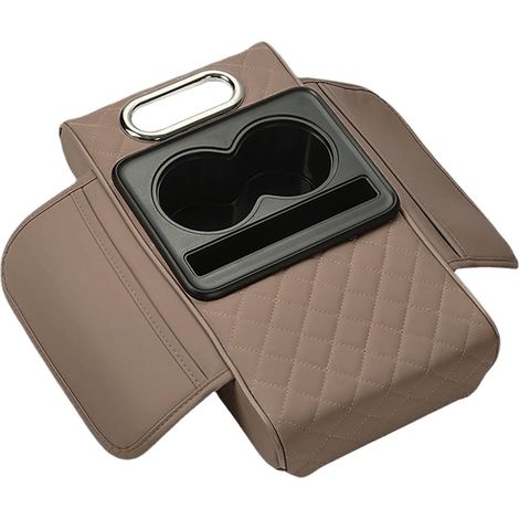 Tappetino per bracciolo auto con vano porta fazzoletti, poggiagomiti multifunzionale e borsa portaoggetti per bracciolo centrale, misura universale, elegante borsa portaoggetti per auto.
