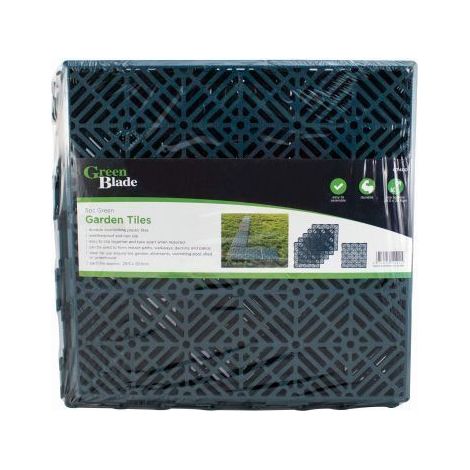 5pc Interlock Decking Tiles - Safety Outdoor Play Mats Plastic Patio Tiles, Non-Slip Indoor and Outdoor Bath Mat Floor Mat Protector Wood Effect Garden Tiles - 30cm x 30cm (1/5)