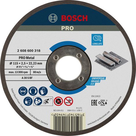 Bosch PRO Metal Trennscheibe 115 x 2,5 x 22,23 mm - 2608600318