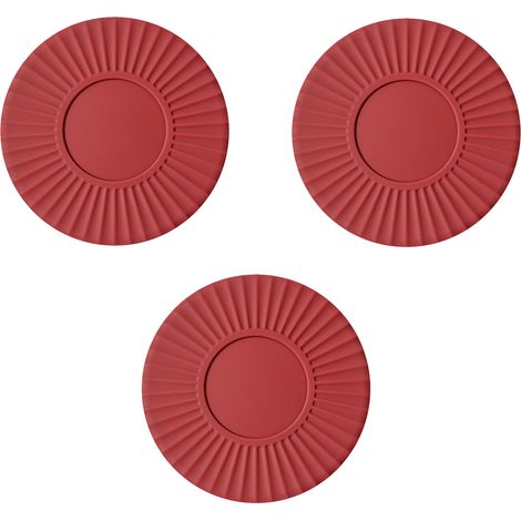 3 dessous de plat en gel de silice, ronds, résistants à la chaleur, 161 mm, blanc/vert/rouge (1/5)