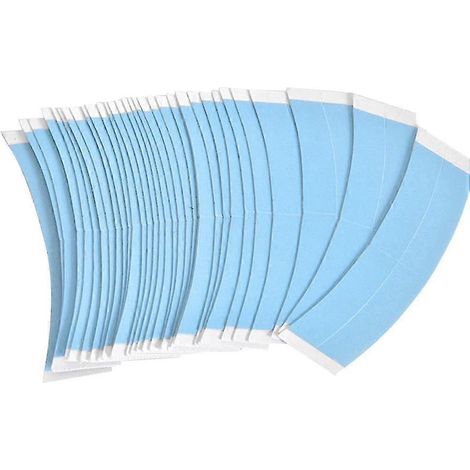 Packung mit 36 blauen doppelseitigen Klebestreifen für Perücken, wasserfest und stoßfest, ideal für Toupees und Lace-Perücken. (1/5)