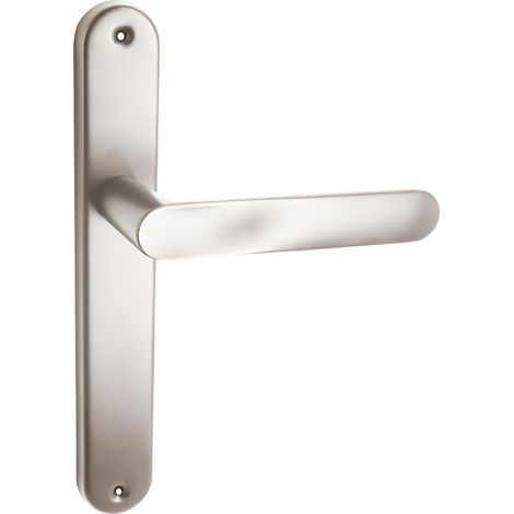 domino Türgriff 78 Drückergarnitur WC - Badezimmer Set Links & Rechts Türbeschlag für WC/Badezimmertüren L-Form Türbeschläge aus Aluminium glänzendes Chrom Türdrückergarnitur OVAL M6 (1/5)