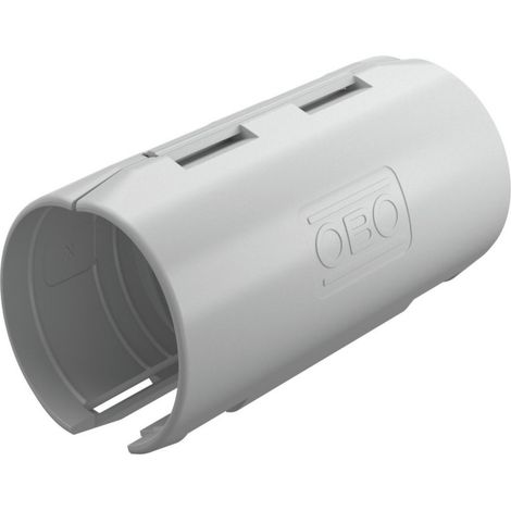 OBO Bettermann Quick-Pipe-Verbindungsmuffe M32 Polypropylen lichtgrau RAL 7035, 2154087 (1/3)