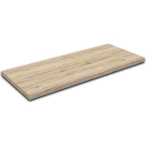 Mensola per lavabo in legno laminato Rovere Sabbia fino a 140 cm  Profondità  36 cm  Spessore 3,8