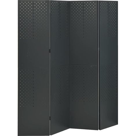 Maison Exclusive - Paravento a 4 Pannelli 2 pz Antracite 160x180 cm in Acciaio (1/5)