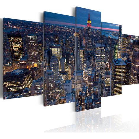 Tableau Imprimé "Bonne Nuit à New York" 50 x 100 cm (1/2)