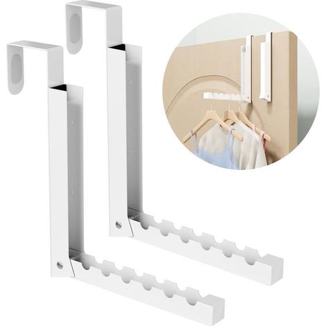Zusammenklappbarer, türmontierter Kleiderständer, kompakter, zusammenklappbarer Kleiderständer für den Innenbereich der Waschküche, faltbar, tragbar und zusammenklappbar - 2er-Pack, schwarz. (1/5)
