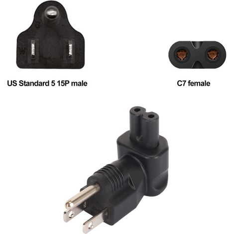 Adaptateur secteur professionnel NEMA 5 15P vers IEC320 C7 (mâle/femelle), prise américaine 125 V (1/5)