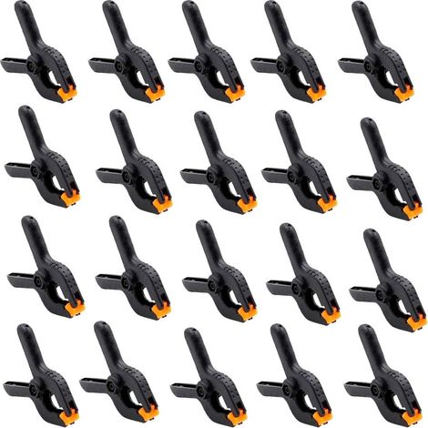 Pinces À Ressort Mini - 20 Pièces - Nylon Renforcé - Sans Trace Sur Bois Et Surface Délicate - Pour Loisirs Créatifs, Menuiserie Et Studio Photo (1/5)