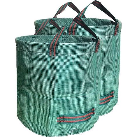 Set mit 2 Gartensäcken à 272 l - Robuste grüne Polypropylen-Säcke (PP) A96