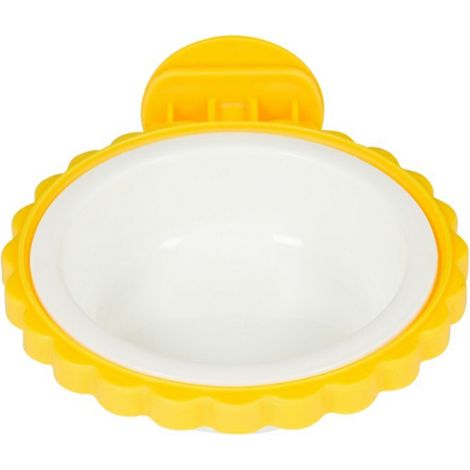 Gamelle suspendue fixe pour chien, cage suspendue épaisse et séparable, gamelle simple en acier inoxydable ondulé pour animaux de compagnie (1/4)
