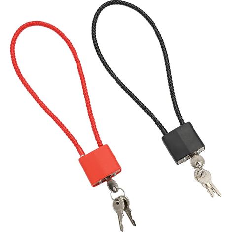 Steel Rope Padlock with Keys, Padlock with Cable Lock Key Padlock for Bike, Locker, Cable Padlock for Gate, Bicycle for Indoor and Outdoor Use (1/5)