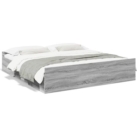 Maison Exclusive - Giroletto Cassetti Grigio Sonoma 200x200 cm Legno Multistrato