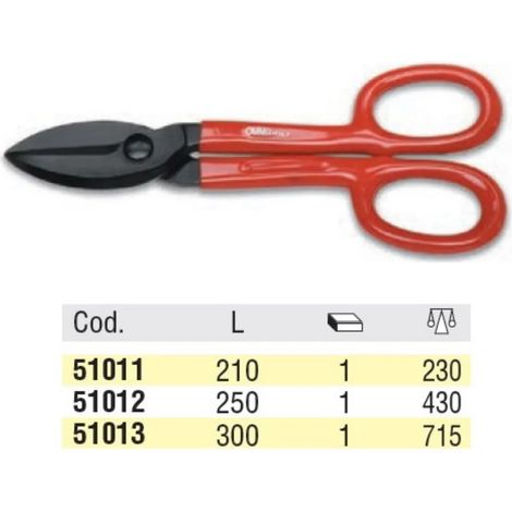 CESOIE OMMA PER LAMIERA LUNGHEZZA TOTALE 210 MM