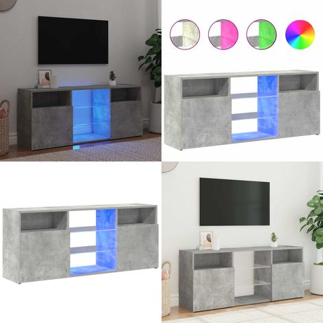 TV-Schrank mit LED-Leuchten Betongrau 120x30x50 cm - TV Schrank - Betonoptik - Fernseher Stand - Regal - Wohnzimmer Möbel - Home & Living (1/5)