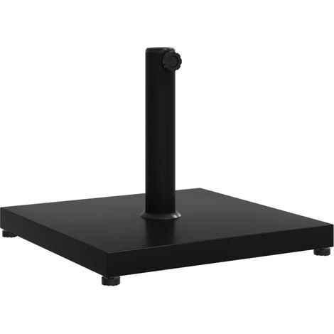 Base de parasol carré 45 x 45 x 35,5 cm avec adaptateurs 32/38/48 mm en acier noir