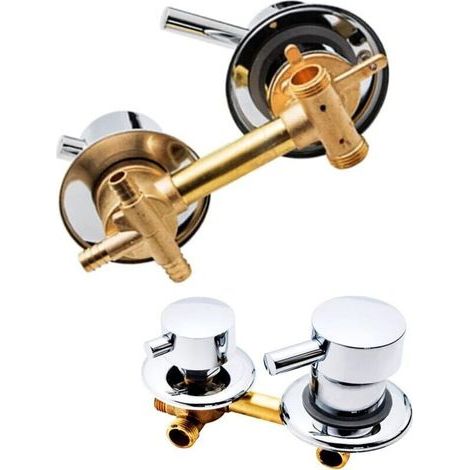 Robinet mélangeur de douche, 1 sortie de douche en T, avec robinet mélangeur de douche fileté/tuyau, convient aux salles de douche ou aux bains turcs, 12-12,5 cm. (1/4)