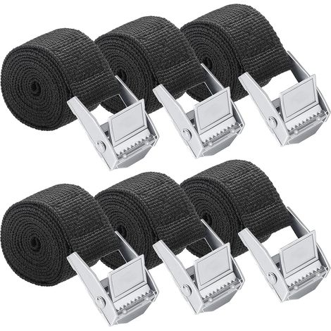 Parts Ratschengurt, 25 mm x 1 m, Spanngurte mit Spannschloss, Spanngurt, Nylongurt, Motorradanhänger, verstellbarer Befestigungsgurt für den Transport von Fahrrädern, Autos, LKWs, Motorrädern, Schwarz