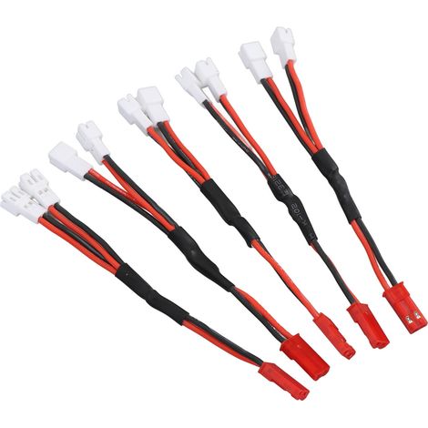 Lot de 5 connecteurs JST vers PH 2.0 pour moteurs RC, ESC, convertisseur de puissance, câble d'extension 22AWG, JST mâle vers 2PH 2.0 femelle (1/5)