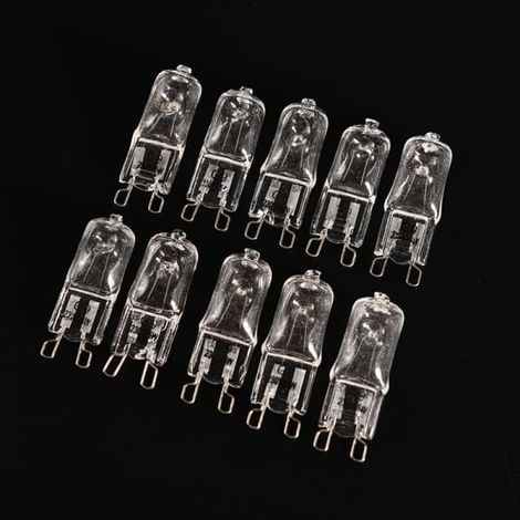Lot de 10 ampoules halogènes G9 blanc chaud pour bureau, 25 W, 23 pouces (1/4)
